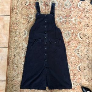 Black Button Down Overall Style Dress 🌻